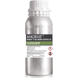 Biologische Etherische Olie Gember 500ml - Essentiële Olie in Bulk - Essentiële Gemberolie Ancient Wisdom - Aromatherapie
