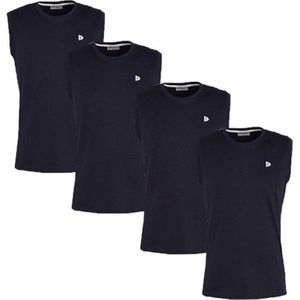 4-Pack Donnay T-shirt zonder mouw (589100) - Sportshirt - Heren - Navy - maat S