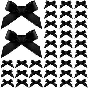 100 Stuks Mini Ribbons Bows - 40x10mm Zwart Voor Cadeaus Versiering