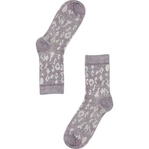 Glittersokken Leopard - Grijs