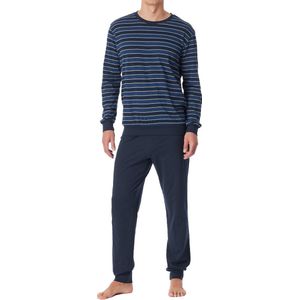 Schiesser Pyjama lange broek - 800 Blue - maat M (M) - Heren Volwassenen - 100% katoen- 181534-800-M