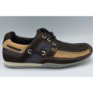 Gant Seagate - Dark Brown/Sand/Navy Nubuc - Maat 41