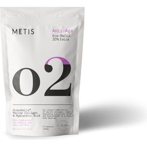 Metis Anti- Age 02 Refill- Natuurlijke vitamine met hoge doses collageen en hyaluronzuur met een positief effect op de huid, hydratatie en rimpels - 72 capsules