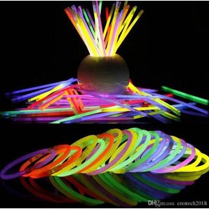 XL Glow In The Dark Sticks 100 Premium Mixed armbanden | Glow armbanden | Breaklights | Glowsticks 100 Stuks | Party | Carnaval | Breekstaafjes| Glow breeklichtjes