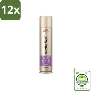 Wella – Flex Fullness Volume Ultra Strong – Haarspray – 250 ml - Voordeelverpakking - 12 stuks - Haarspray - Volume