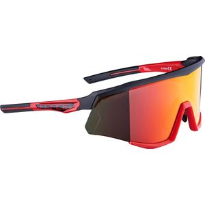 FORCE SONIC Matt Zwart/Rood Polarized Sportbril met UV400 Bescherming en Flexibel TR90 Frame - Unisex & Universeel - Sportbril - Zonnebril voor Heren en Dames - Fietsaccessoires