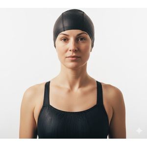 Badmuts voor Dames en Heren - Douchemuts - Lang haar - Stretch - Zwart