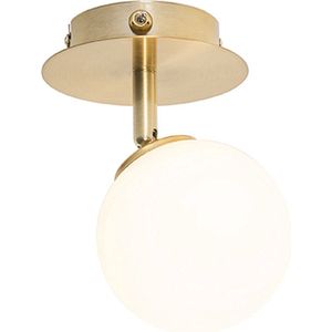 QAZQA athens-opal - Moderne Plafondlamp en wandlamp voor binnen - 1 lichts - D 15.5 cm - Goud - Woonkamer | Slaapkamer | Keuken