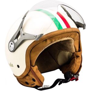 SOXON Imola Scooterhelm - S - Jethelm met vizier - Motorhelm voor volwassenen - Geschikt voor Vespa, Scooter, Brommer, Motor en Snorfiets - Creme