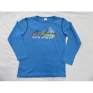 dirkje , jongens , t-shirt lange mouw , blauw, polar expedition 02 ,  116 - 6 jaar