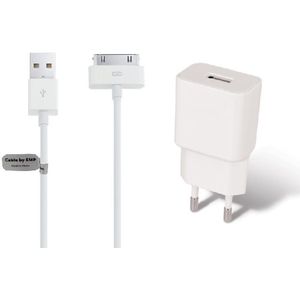 OneOne 2A lader + 1,0m USB kabel. Universele oplader adapter past op Apple iPhone 3G, 3Gs, iPhone 4, 4s, iPad 1, iPad 2, iPad 3, iPod Classic, iPod Mini, iPod Nano 1, 2, 3, 4, 5, 6, iPod Touch 1, 2, 3, 4