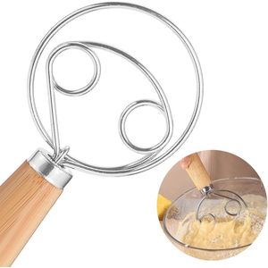 My Ninki ® Professionele Deegmixer Met Houten Handvat Voor Veelzijdig Gebruik In De Keuken, Ideaal Voor Bakliefhebbers