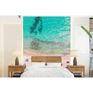 Zee - Strand - Zomer - Parasols - Blauw - Behangpapier