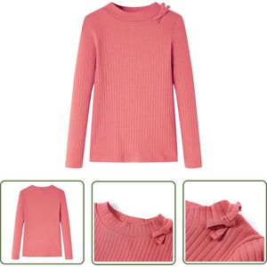 vidaXL Meisjeshemd - Kinderhemd - Kindershirt met lange mouwen 116 oudroze - Langmouwen Hemd - Roze Kleding - Kindskledij