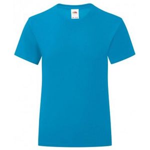 Fruit Of The Loom Meisjes Iconische T-Shirt (Azure)