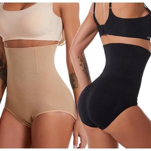 Corrigerend ondergoed - High Waist Shapewear Panty BEIGE XS/S – Discreet – Tilt en Vormt de Billen, Controleert de Buik, Intieme Katoenen Bescherming, Onzichtbaar en Comfortabel, Kleine Interne Beugels, Direct Verminderend Effect - XS-S