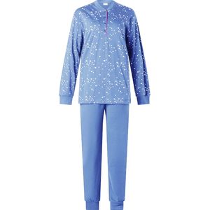 Lunatex dames pyjama dikke tricot - Snow dots - L - Blauw