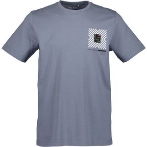 Blue Seven heren shirt - shirt heren korte mouwen - 302804 - blauw met print - maat M