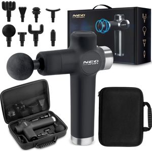 Massagepistool NS-501 - Zwart - Ergonomisch Ontwerp - 8 Opzetstukken - 7 Snelheden