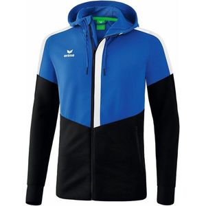 Erima Squad Trainingsjack Met Capuchon Kinderen - New Royal / Zwart / Wit | Maat: 164