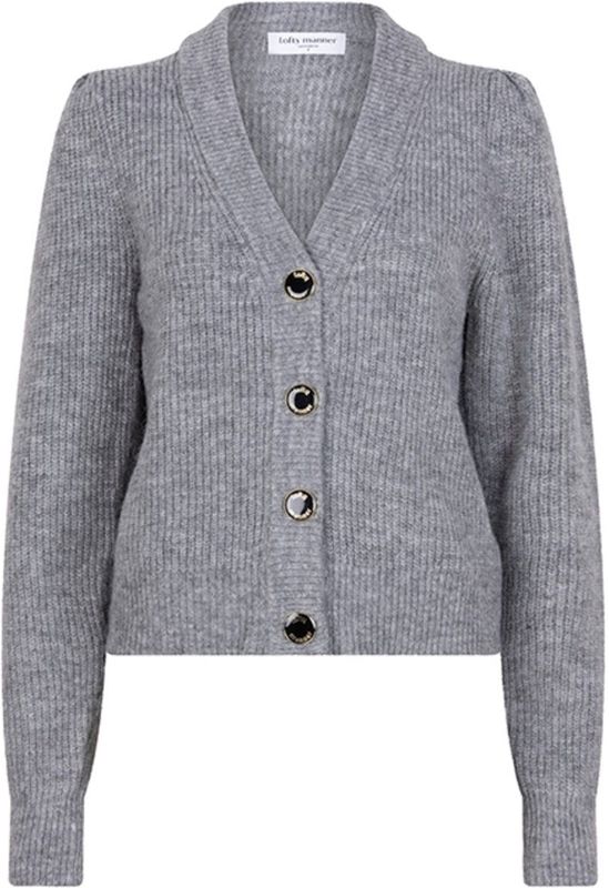 Lofty Manner - Cardigan Lilly Qi201.1 - Gemêleerd Grijs - Dames