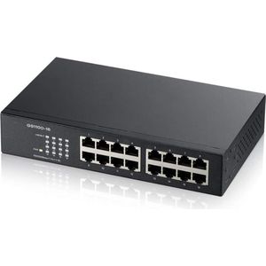 Netwerk Switch - Vergroot uw netwerk: 16 Gigabit poorten, eenvoudige installatie, voor thuis en kantoor (GS1100-16v3)