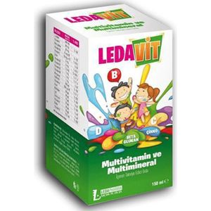 LedaPharma Kids Ledavit Multivitamine Siroop 150 ml | Complete Dagelijkse Vitamine- en Mineralenondersteuning | Met Ginkgo, Zink, L-Arginine, Vitamines C, D, E & B-complex