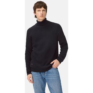 camel active - Gebreide Trui - Marineblauw - Met Opstaande Kraag