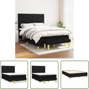 The Living Store Boxspring met matras stof zwart 140x190 cm - Boxspringbed - Boxspring - Tweepersoonsbed - King Size Bed - Matras