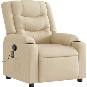 vidaXL - Massagestoel - Crèmekleurig - Stof - Verstelbaar met Massagefunctie