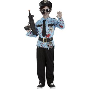Funidelia | Zombie Politieagent Kostuum Voor voor jongens - Ondood, Halloween, Horror - Kostuum voor kinderen Accessoire verkleedkleding en rekwisieten voor Halloween, carnaval & feesten - Maat 122 - 134 cm - Zwart