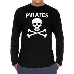 Pirates Long sleeve t-shirt  zwart heren - zwart Piraten shirt met lange mouwen L