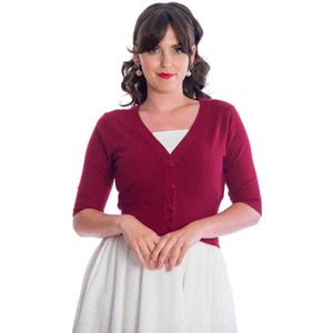 Banned - SWEET DREAMER Cardigan - 2XL - Donkerrood