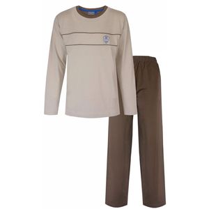 Irresistible Dames Pyjama - V Hals - Lange Mouwen - Bruin - Maat S