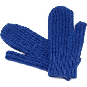 Kobaltblauwe wanten - dames - one size - kobalt blauw handschoenen - gebreid - acryl - STUDIO Ivana