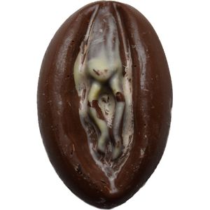 Moederdag - Chocanette - Erotische chocolade-figuur - vagina - melk/wit - 10cm x 6cm - 2 stuks.
