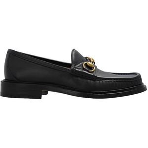 Luxury Leather Horsebit Loafers with Round Toe and Clamp Detail from