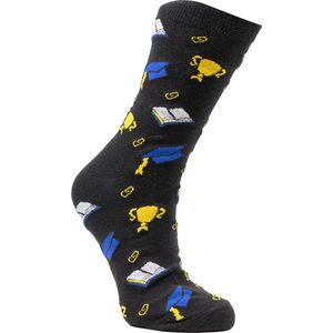 Funny Feet | Cadeau sokken | Maat 42-46 | afbeeldingen | kleur zwart blauw geel