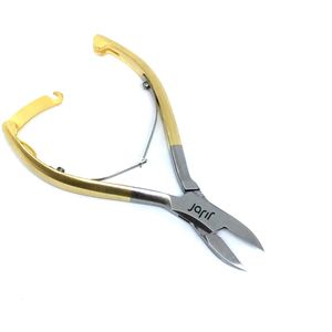jarif - nagelknipper - nageltang - nagelschaar - rechte bek - rvs - 14 cm - goudkleurig
