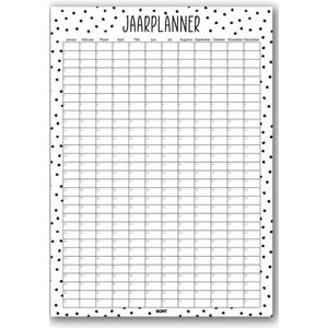 BONT Jaarplanner poster | Stippen | Wandplanner | Wandkalender | Ongedateerd | Gezinsplanner | Dagplanner | 50x70 cm