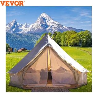 JK24 - Glamping Tent - Tent - Groot Tent - Campingtent - 4M - Waterdicht Katoen - 5-8 Personen - 300 gsm - met kachelkrik -