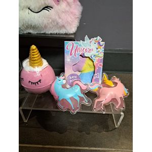 Badschuim - Geschenk Set Voor Kinderen - Unicorns - Bruisballen - Bad Douche Gel - Toiletzakje