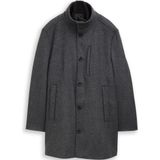 Tom Tailor - Lange Wollen Jas - Regular Fit - Opstaande Kraag