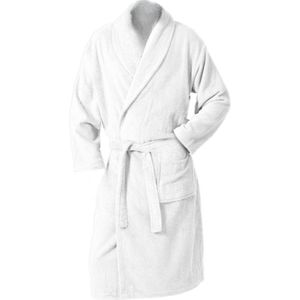 Twentse Damast Badjas - Badjas Heren - Badjas Dames - Badjassen - Ochtendjas Heren - Ochtendjas Dames - Badstof Katoen - Wit - L/XL