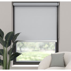 Dutchblinds Rolgordijn - lichtdoorlatend - Licht Grijs - 140x275cm - Raamdecoratie op maat