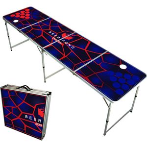 Beerpongexpress -Beer Pong tafel - LAVA design - Opvouwbare Bierpongtafel met LED Verlichting – Gemakkelijk mee te nemen, Perfect voor Beer Pong & Gemakkelijk op te ruimen – 244cm x 71cm x 61cm