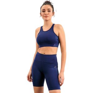 La Pèra Dames Sportset - Sporttop Sportbroek Legging Croptop Gymset - Blauw - Maat XL - 2 Delig