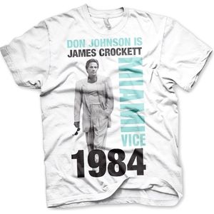 Miami Vice Don Johnson Is Crockett T-Shirt White-XL