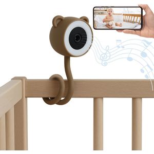 KUUS - Beertje BM1 - WiFi Babyfoon met Camera - 2K Beelden - Bewegingsdetectie - Huildetectie - White Noise - Incl. 32GB SD