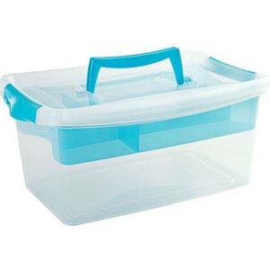 Hega Opbergbox Coliseum 29 X 19 Cm Transparant/blauw 2-delig